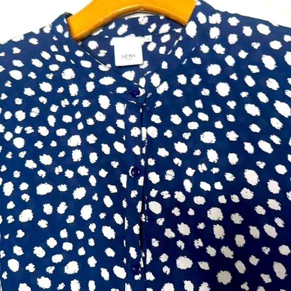 NWOT Anthropologie ICHI High Neck Midi Dress Blue Sz 38 (US 6) Coastal Cottage - Picture 8 of 13